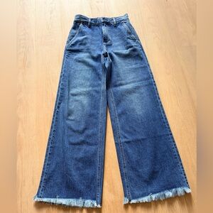 Alice & Olivia High Rise Blue Wide-Leg Jeans Size 24